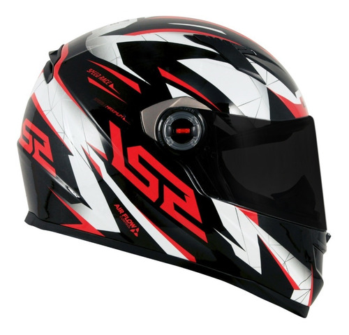 Capacete Ls2 Ff358 Draze Preto Branco Vermelho