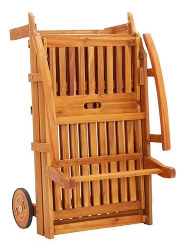 Camastro De Jardín Con Mesa Y Cojín De Madera De Acacia M2