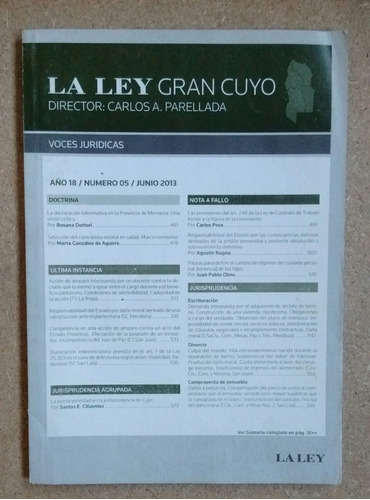 Suplemento La Ley Gran Cuyo N 05 Junio 2013 Dir C Parellada