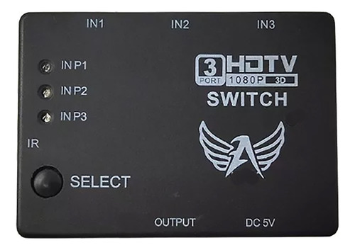 Multiplicador De Entrada Hdmi 4k 3 X 1 Com Controle Remoto