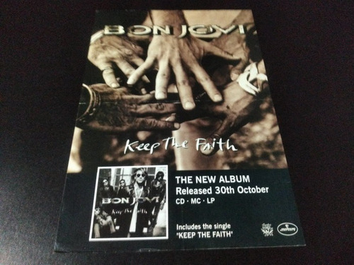 (bj015) Publicidad Bon Jovi Keep The Faith Alemania * 1992