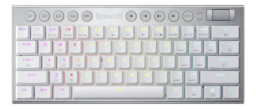 Teclado Redragon Horus 60% Wireless K632-pro-rgb White Color del teclado Blanco Idioma Inglés US