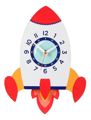 Reloj De Pared Lindo 3d Reloj De Péndulo Reloj Cohete