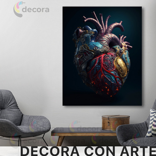 Cuadro Corazon Cardiologia Arte Medicina Canvas 60x90 Cd25