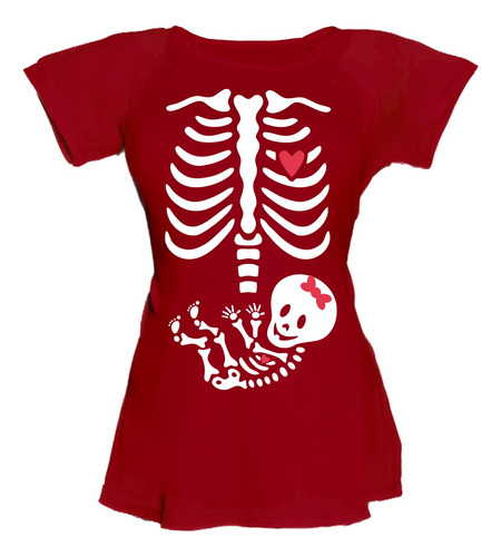 Blusa Para Embarazo Ranglan - Esqueleto Rx Bebé Con Corazón