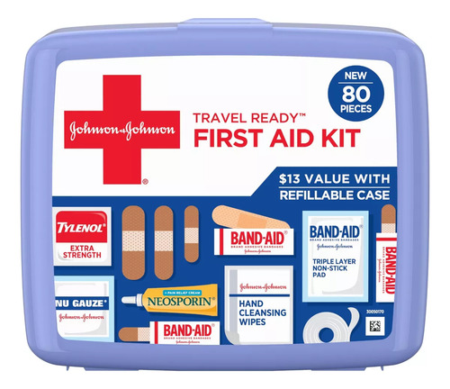 Johnson Y Johnson First Aid Kit De Primeros Auxilios 80 Pz