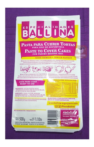 Imagen 2 de 5 de Pasta Para Cubrir Torta Ballina Vainilla Reposteria Belgrano