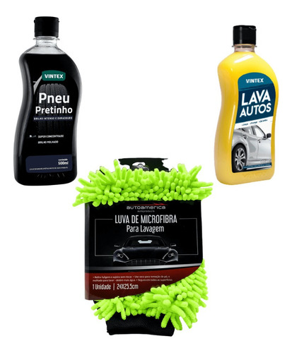 Kit Lavagem Shampoo Luva E Pretinho Vintex