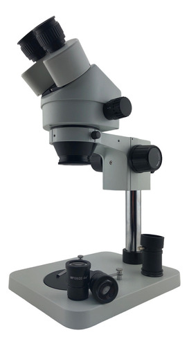 Microscópio Trinocular Estéreo Zs7045 C/ Zoom Digital Cor Branco Bivolt