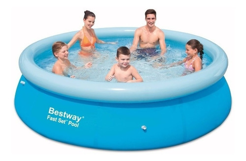 Piscina Inflável redonda Bestway Fast Set 57266 de 3.05m x 76cm 3638L azul caixa