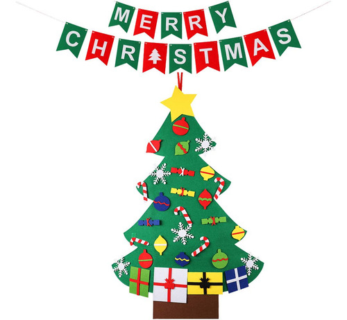 Mingpinhuius Arbol Navidad Fieltro Pancarta Feliz 2019 Para