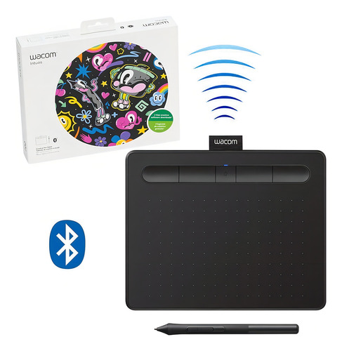 Tableta De Dibujo Wacom Intuos Small Black Bluetooth Black