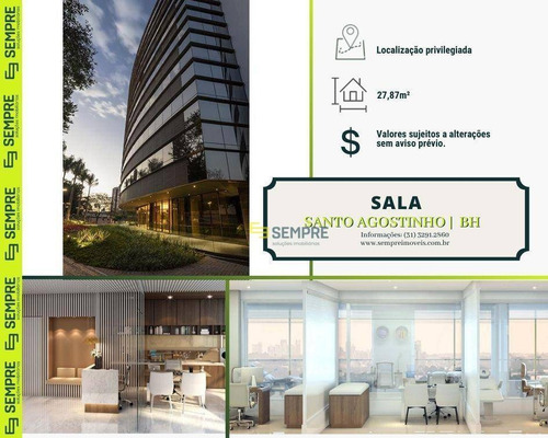 Imagem 1 de 15 de Sala À Venda, 27 M² E 01 Vaga - Santo Agostinho - Belo Horizonte/mg - Sa0136