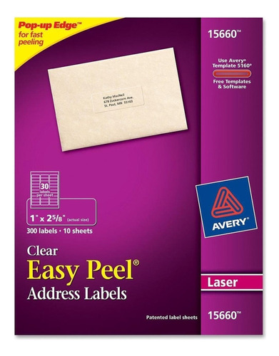 Avery Easy Peel - Etiquetas De Dirección Para Impresoras L.