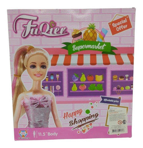 Imagen 2 de 2 de Fuqier Muñeca Articulada 30cm Puesto De Frutas C/ Acces 46 F