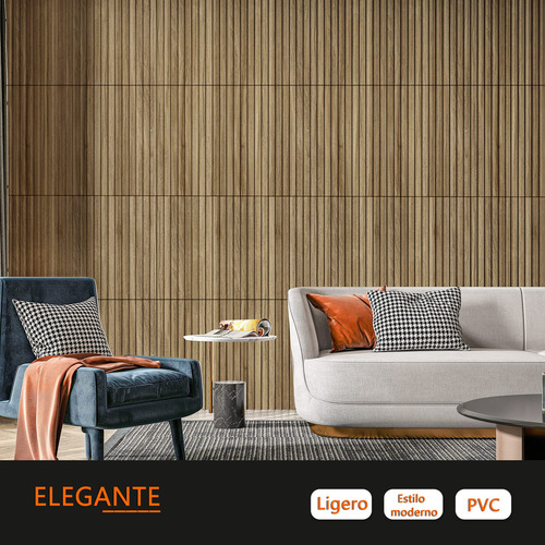 Paneles Decorativos 3d Pvc 50x50 Decoración De La Pared 10pz Color Bordó Grano De La Madera Adecuado Para Decoración De Paredes De Interiores Y Salones.