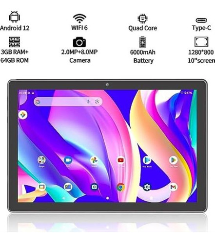Tableta Volentex De 10 Pulgadas 3gb Ram 64gb Rom 512gb Ampli