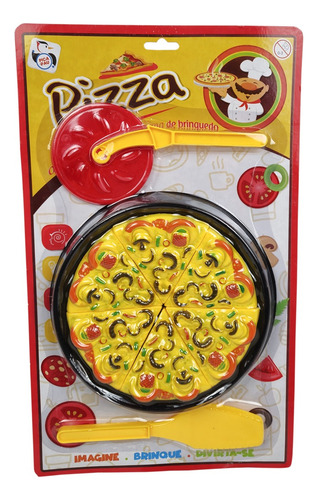 Brinquedo Pizza Infantil Com Acessórios 09 Pcs