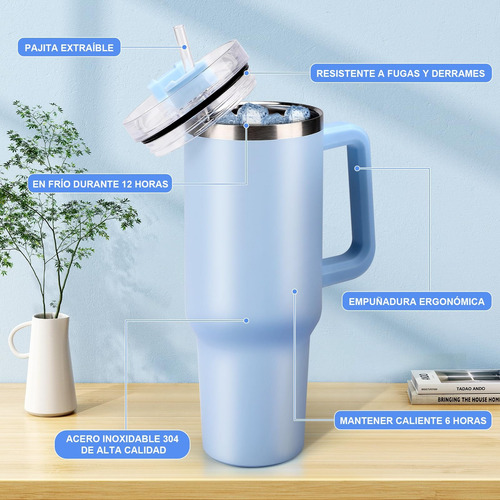 Termo Acero Inoxidable 40oz Vaso Térmico Mantiene Frio Violeta