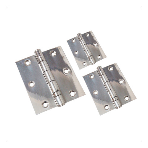 Dobradiça Aço Inox 304 Com Rolamento 3,5 X 3,0 X 2 Mm- 3 Un