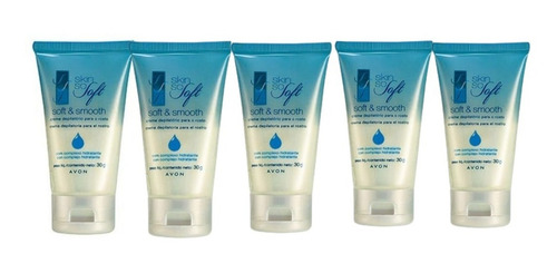 Kit 5 Cremes Depilatório P/ Rosto Skin So Soft Avon 30g