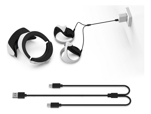 Cable De Carga Usb 2 En 1 Para Interfaz Ps Vr2 Ps5 Handle -c