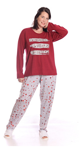 Pijama De Mujer Talles Grandes Invierno Art. 621