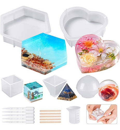 Pacote Com 16 Moldes De Resina Para Ornamentos De Silicone D
