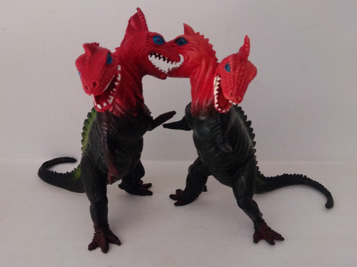 Figuras Dinosaurios Dragon Doble Cabeza Vintage 80s 26cm 