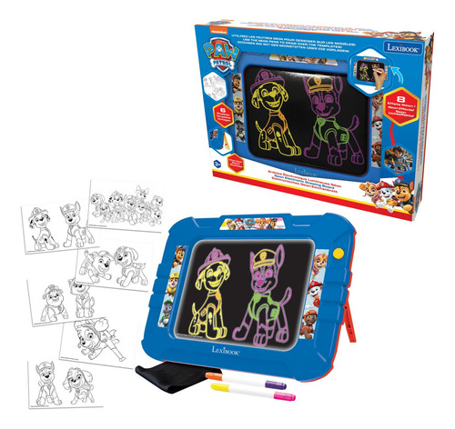 Paw Patrol Tablero Luminiscente Con Plumas Y Plantillas