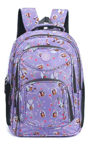 Mochila Feminina Notebook Detroit Escolar Poliéster Santino Cor Lilás