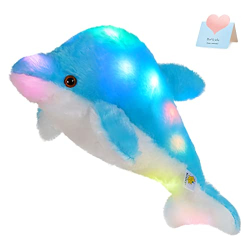 Bstaofy 18''' Light Up Dolphin Stuffed Animal Night Light Co