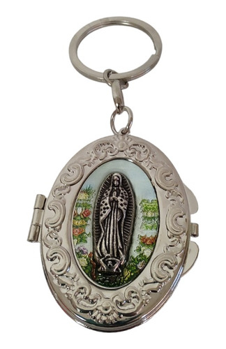 Llavero Metálico Virgen De Guadalupe Con Espejo 