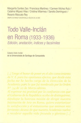 Todo Valle-inclan En Roma (1933-1936)