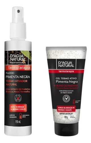  Kit Pimenta Negra Pimenta Negra Gel E Fluído D'agua Natural