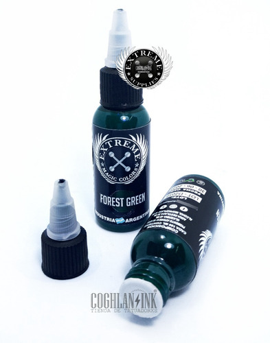 Imagen 2 de 3 de Tinta Tattoo Extreme Forest Green X 1oz Tatuajes Tatuar