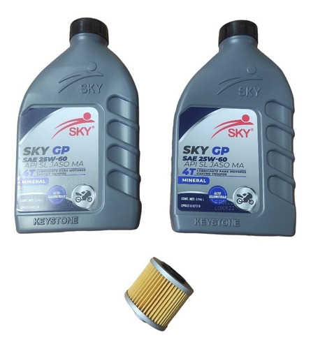 Aceite Sky 25w/60 4t +filtro De Aceite Súper Shadow 250