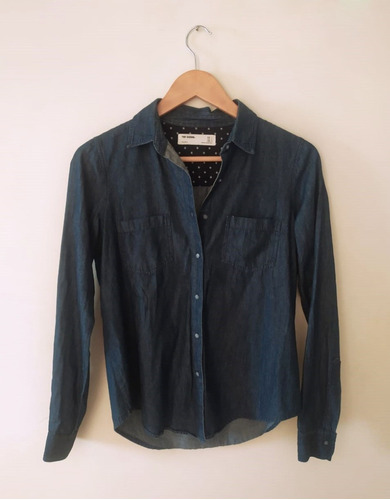 Camisa Jean Mangas Largas Mujer Zara