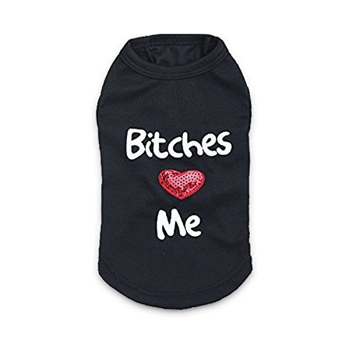 Droolingdog Pet Clothes Bitches Love Me Camisa Para Perros Y