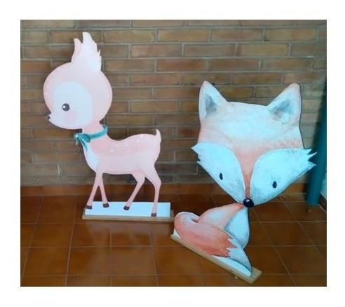 Imagen 4 de 10 de 3 Animales Del Bosque, Zorrito Madera P Decorar Candy Cumple