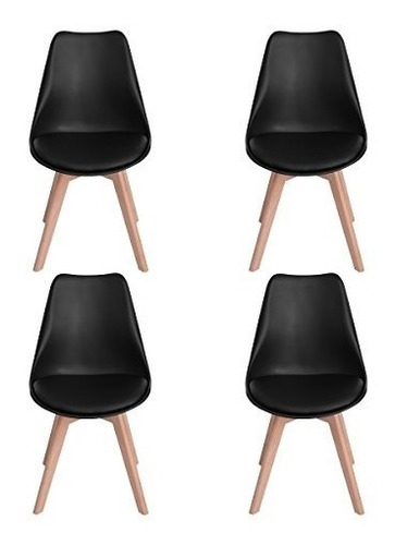 Silla Nórdica (pack 4) Eames Vintage Negras / Nordik