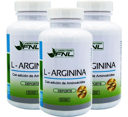 3x L- Arginina 180 Caps Potenciador Muscular Disfunc Erectil