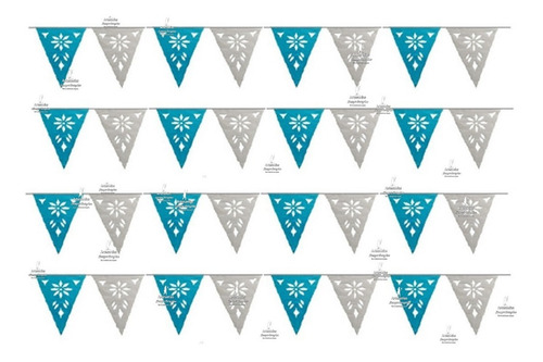 Decoración Banderin Plástico Calado Colores 120 Tira 8mts