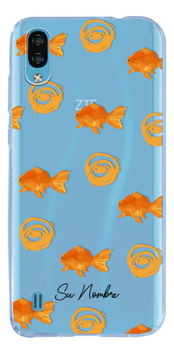 Funda Para Zte Para Mujer Patrón Pez Peces Con Tu Nombre