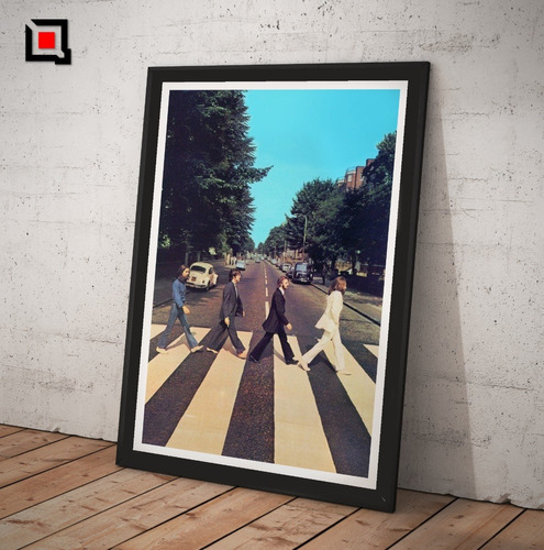 Cuadro Vidrio Poster Beatles Abbey Road Retro Vintage Long