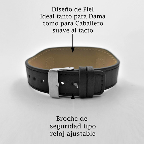 Imagen 3 de 6 de Pulsera Piel Alerta Médica Grabado Láser Personalizado 1172
