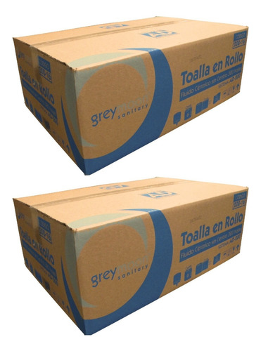 Toalla En Rollo Greymoon 2 Cajas C/6 Rollos 320 Hojas C/u