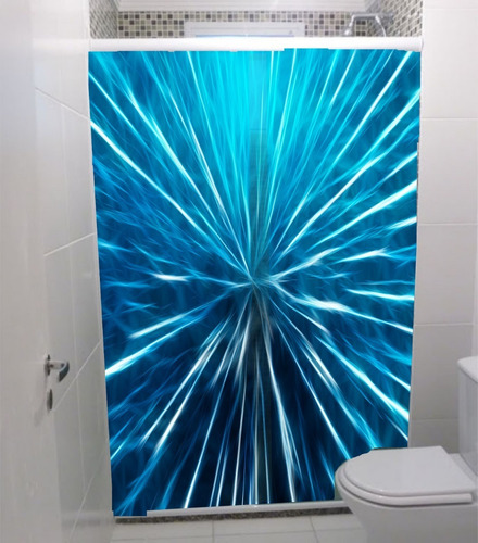 Adesivo Decor Box Pelicula Segurança Banheiro Flash Azul 3d