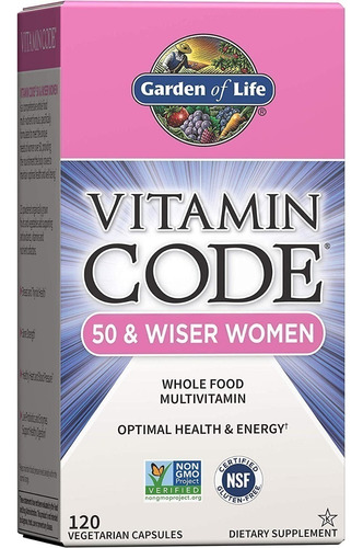 Sup. Multivitamínico Mujer +50, Garden Of Life,120 Caps