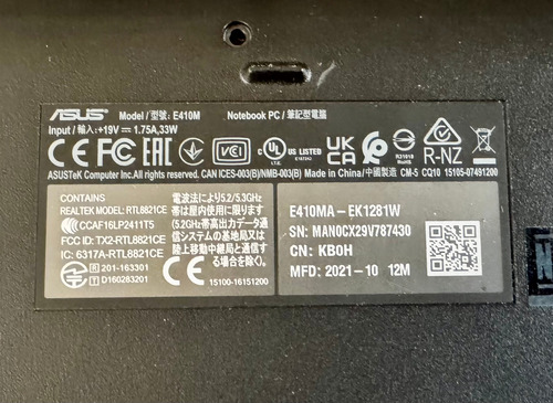 Asus Intel Celeron E410ma-ek1281w No Funciona La Tarj.madre Azul (Usado)